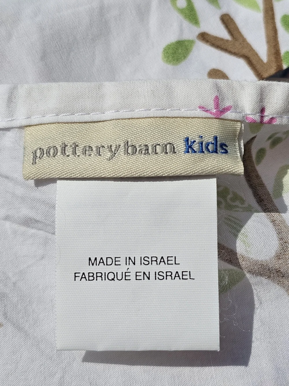 Pottery Barn Kids Toddler Flat & Fitted Cotton Sheet with Pastel Birds & Owls